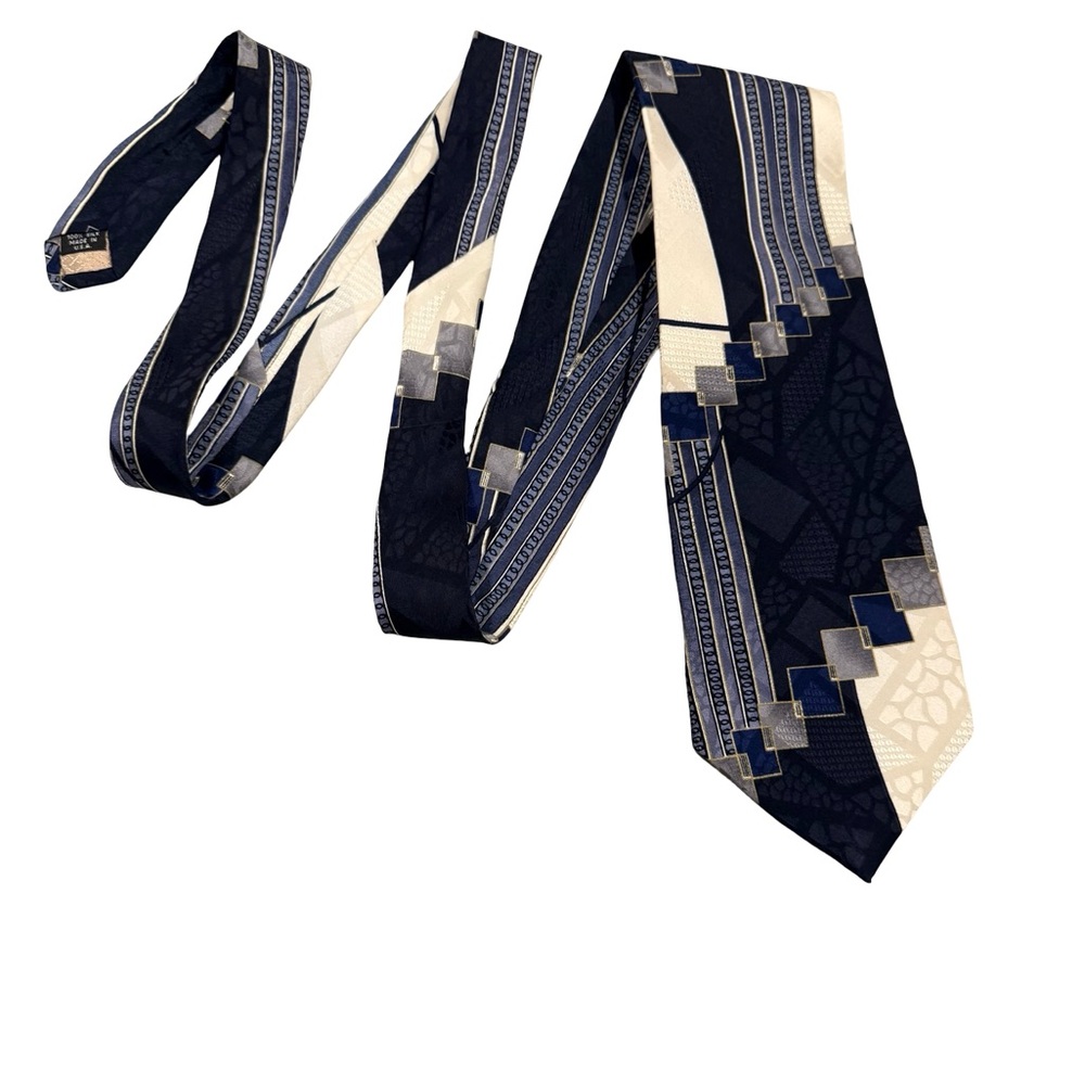 PIERRE BALMAIN Silk Tie geometric print